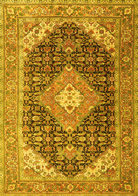 Medallion Yellow Traditional Rug, tr4182yw