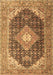 Machine Washable Medallion Brown Traditional Rug, wshtr4182brn