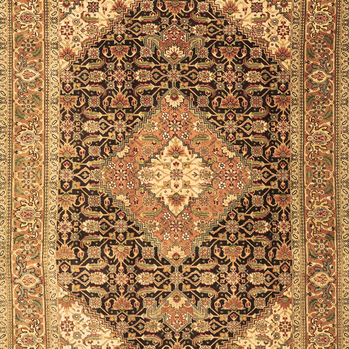 Machine Washable Medallion Brown Traditional Rug, wshtr4182brn