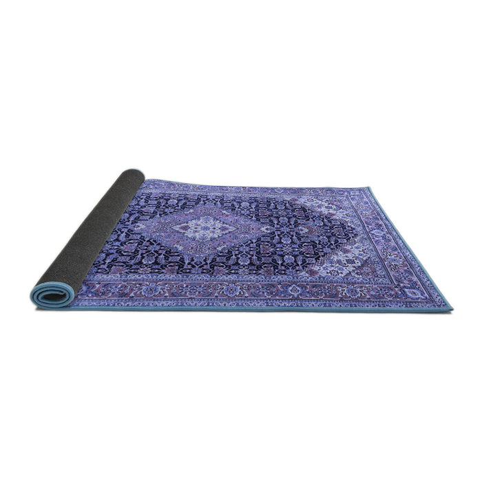 Sideview of Medallion Blue Traditional Rug, tr4182blu