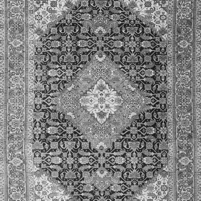 Serging Thickness of Machine Washable Medallion Gray Traditional Rug, wshtr4182gry