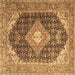 Square Medallion Brown Traditional Rug, tr4182brn