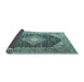 Sideview of Medallion Light Blue Traditional Rug, tr4182lblu