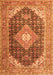 Serging Thickness of Machine Washable Medallion Orange Traditional Area Rugs, wshtr4182org