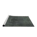 Sideview of Machine Washable Traditional Grey Gray Rug, wshtr4183