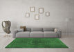 Machine Washable Persian Emerald Green Traditional Area Rugs in a Living Room,, wshtr4183emgrn