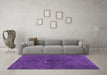 Machine Washable Persian Purple Traditional Area Rugs in a Living Room, wshtr4183pur
