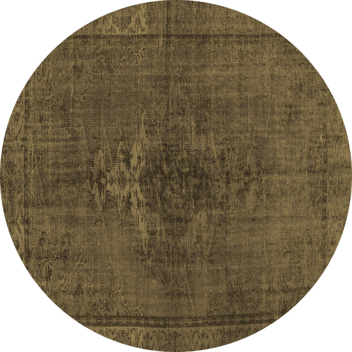 Round Machine Washable Persian Brown Traditional Rug, wshtr4183brn