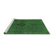 Sideview of Machine Washable Persian Emerald Green Traditional Area Rugs, wshtr4183emgrn