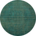 Round Persian Turquoise Bohemian Rug, tr4184turq