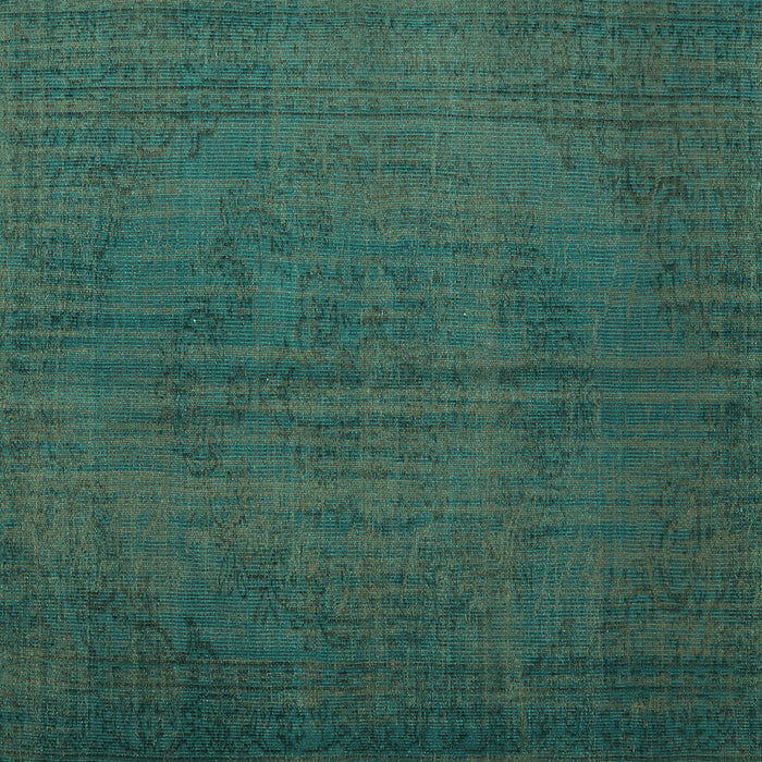 Square Machine Washable Persian Turquoise Bohemian Area Rugs, wshtr4184turq