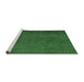 Sideview of Machine Washable Persian Emerald Green Bohemian Area Rugs, wshtr4184emgrn