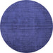 Round Persian Blue Bohemian Rug, tr4184blu