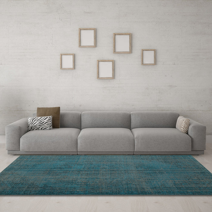 Machine Washable Persian Light Blue Bohemian Rug in a Living Room, wshtr4184lblu