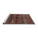Sideview of Machine Washable Traditional Tomato Red Rug, wshtr4185