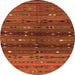 Square Southwestern Orange Country Rug, tr4185org