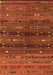 Serging Thickness of Machine Washable Southwestern Orange Country Area Rugs, wshtr4185org