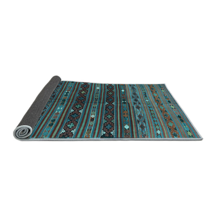 Sideview of Southwestern Light Blue Country Rug, tr4185lblu
