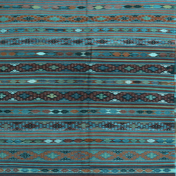 Square Southwestern Light Blue Country Rug, tr4185lblu