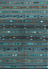 Southwestern Light Blue Country Rug, tr4185lblu