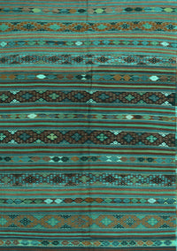 Southwestern Turquoise Country Rug, tr4185turq