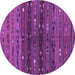 Round Southwestern Purple Country Rug, tr4185pur