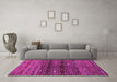 Machine Washable Southwestern Pink Country Rug in a Living Room, wshtr4185pnk