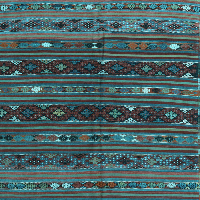 Machine Washable Southwestern Light Blue Country Rug, wshtr4185lblu