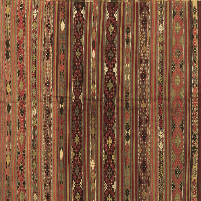Square Machine Washable Southwestern Brown Country Rug, wshtr4185brn