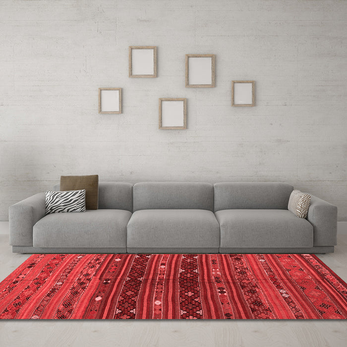 Country Red Washable Rugs