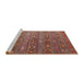 Sideview of Machine Washable Traditional Dark Almond Brown Rug, wshtr4186