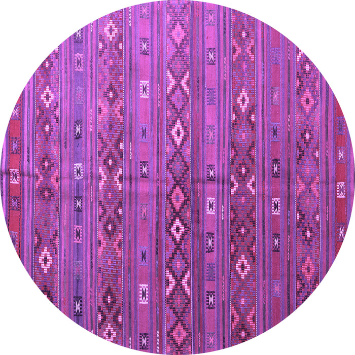 Round Southwestern Purple Country Rug, tr4186pur