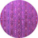 Round Southwestern Purple Country Rug, tr4186pur