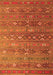 Serging Thickness of Machine Washable Southwestern Orange Country Area Rugs, wshtr4186org