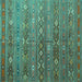 Square Southwestern Turquoise Country Rug, tr4186turq