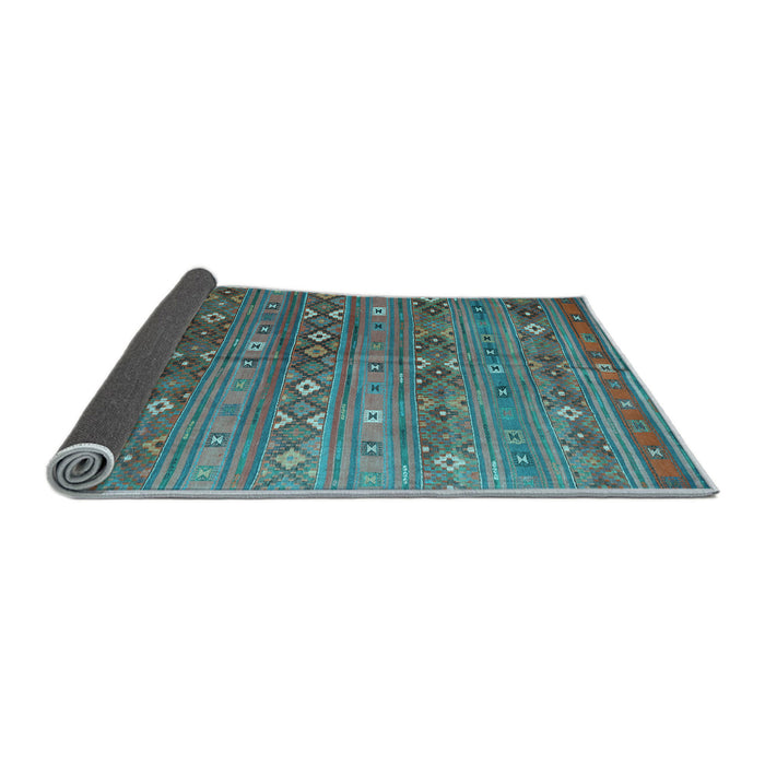 Sideview of Southwestern Light Blue Country Rug, tr4186lblu