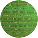 Machine Washable Southwestern Green Country Area Rugs, wshtr4186grn