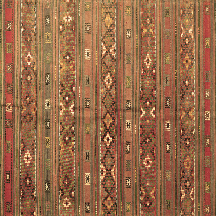 Square Southwestern Brown Country Rug, tr4186brn