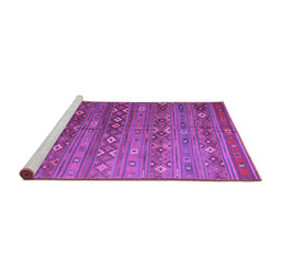 Sideview of Machine Washable Southwestern Purple Country Area Rugs, wshtr4186pur