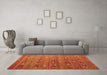 Machine Washable Southwestern Orange Country Area Rugs in a Living Room, wshtr4186org