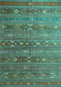 Southwestern Turquoise Country Rug, tr4186turq