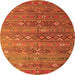 Square Southwestern Orange Country Rug, tr4186org