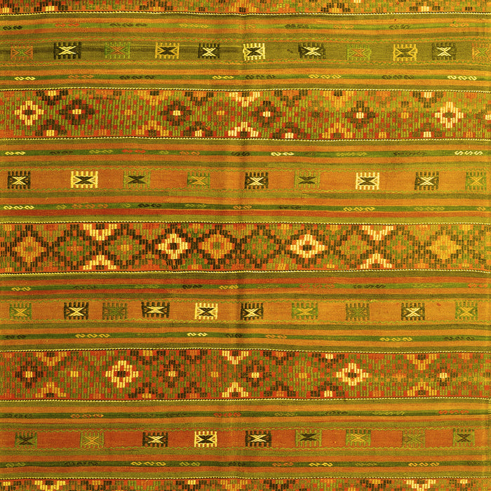 Machine Washable Southwestern Yellow Country Rug, wshtr4186yw