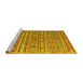 Sideview of Machine Washable Persian Yellow Traditional Rug, wshtr4187yw