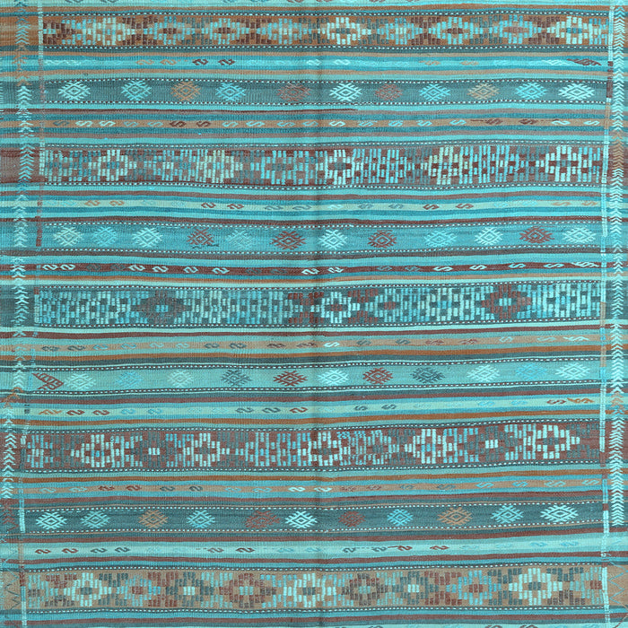 Square Machine Washable Persian Light Blue Traditional Rug, wshtr4187lblu