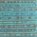 Square Machine Washable Persian Light Blue Traditional Rug, wshtr4187lblu