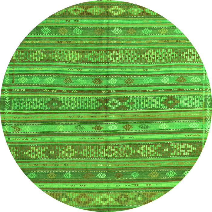 Square Persian Green Traditional Rug, tr4187grn