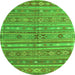 Square Persian Green Traditional Rug, tr4187grn