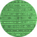 Round Persian Emerald Green Traditional Rug, tr4187emgrn