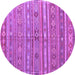 Round Machine Washable Persian Purple Traditional Area Rugs, wshtr4187pur